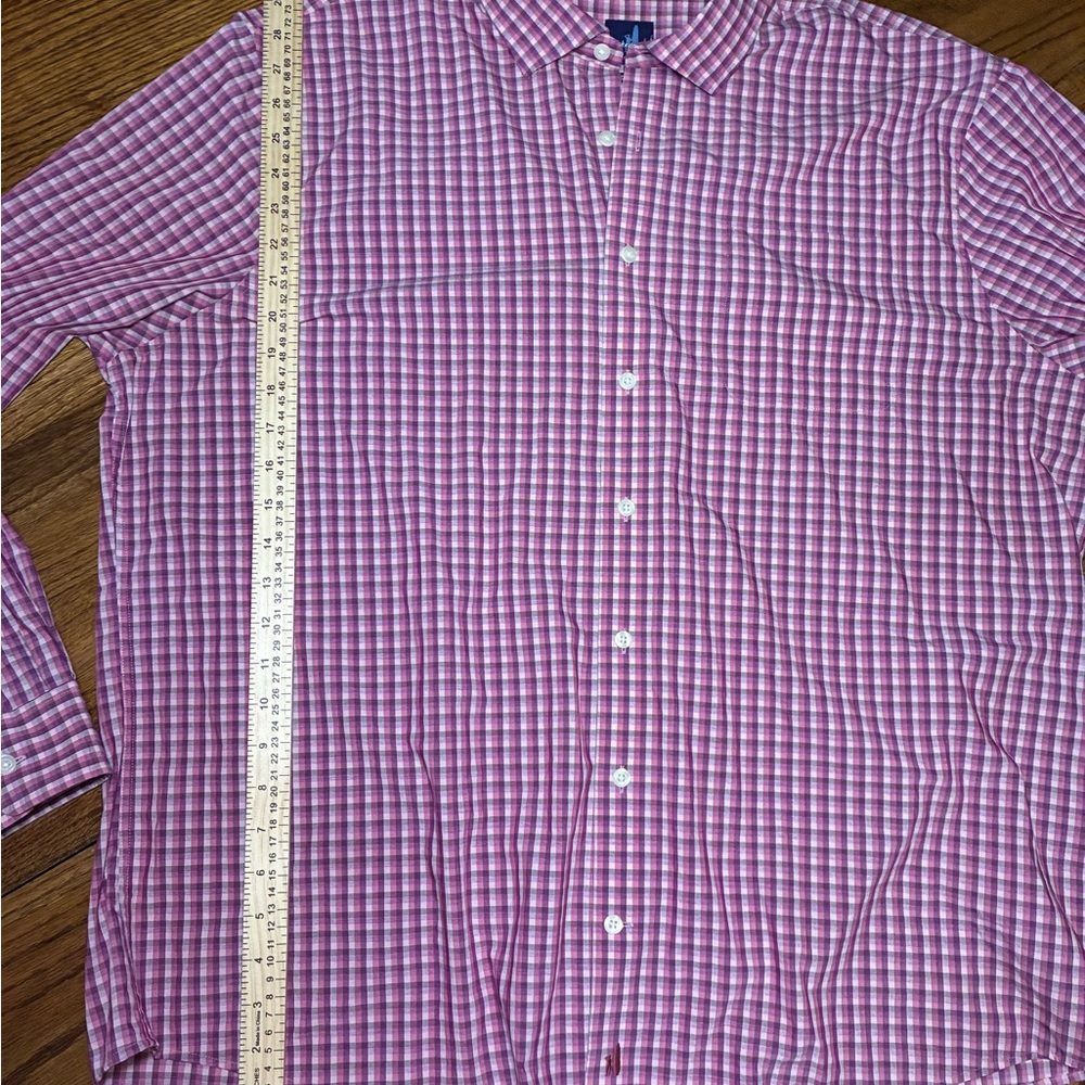 Lot of 2 johnnie-O Prep-Formance Gingham Button Down Shirts Mens XXL Purple Blue - Picture 3 of 11
